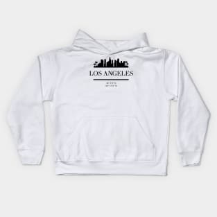 LOS ANGELES CALIFORNIA BLACK SILHOUETTE SKYLINE ART Kids Hoodie